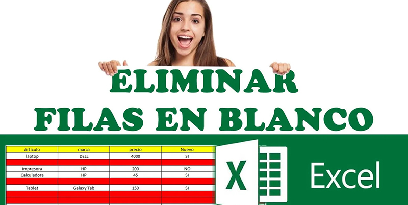 eliminar fila vacia en excel