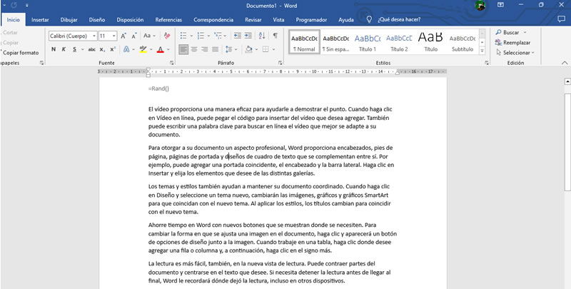texto aleatorio generado